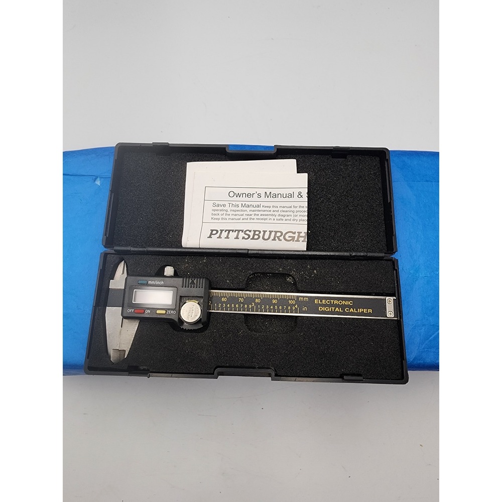 Pittsburgh 4 Inch Electronic Digital Caliper Stainless Steel 100mm with Case
